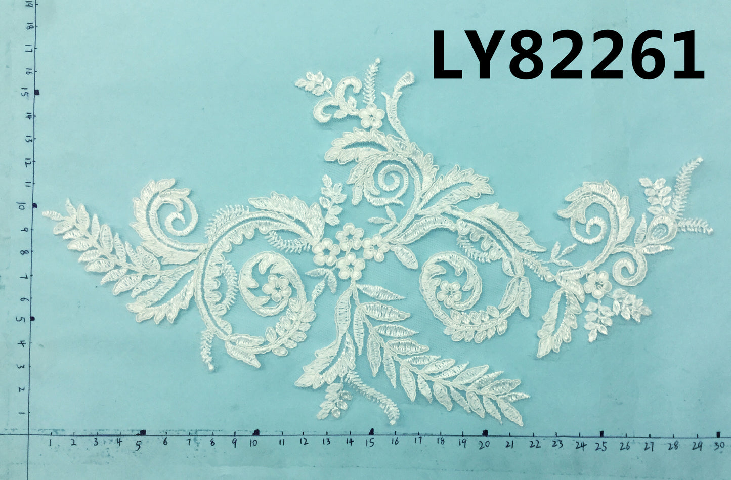 LY82261 Raised Stem Stitch Floral Appliqué | for Wedding Dress & Couture DIY | 30x17cm