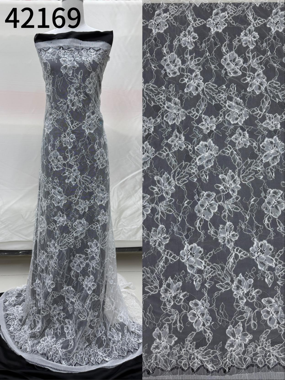 LY42169 Eyelash Boning Lace Trim | Raised Stem Stitch & 3D Boning Detail for Wedding Dress & Couture DIY | 3m MOQ