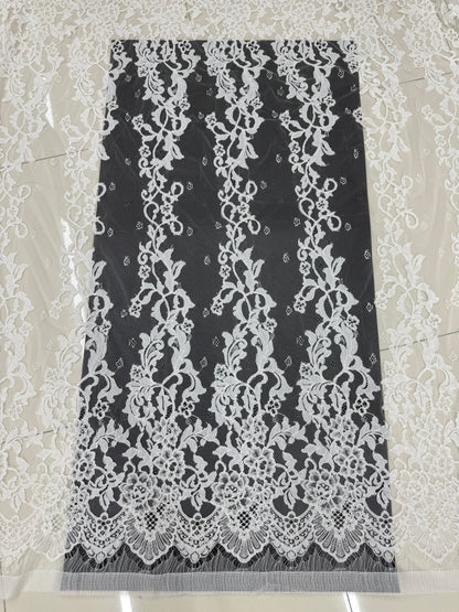 LY42170 Eyelash Boning Lace Trim | Raised Stem Stitch & 3D Boning Detail for Wedding Dress & Couture DIY | 3m MOQ