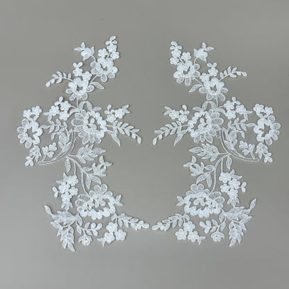 LY82003 Raised Stem Stitch Floral Appliqué | for Wedding Dress & Couture DIY | 29x21cm