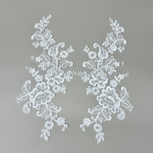LY82248 Raised Stem Stitch Floral Appliqué | for Wedding Dress & Couture DIY | 36x16cm
