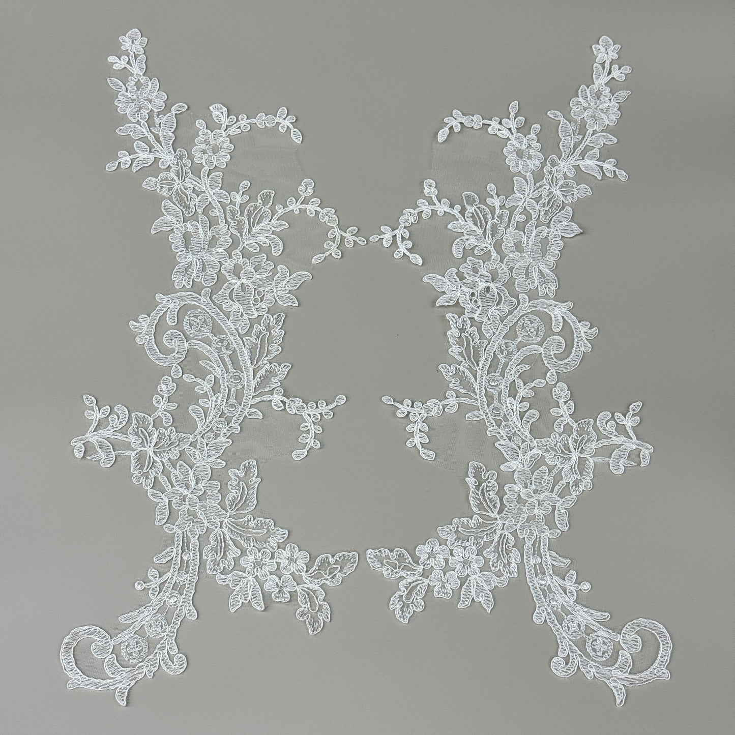 LY82260 Raised Stem Stitch Floral Appliqué | for Wedding Dress & Couture DIY | 51x22cm