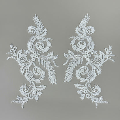LY82261 Raised Stem Stitch Floral Appliqué | for Wedding Dress & Couture DIY | 30x17cm