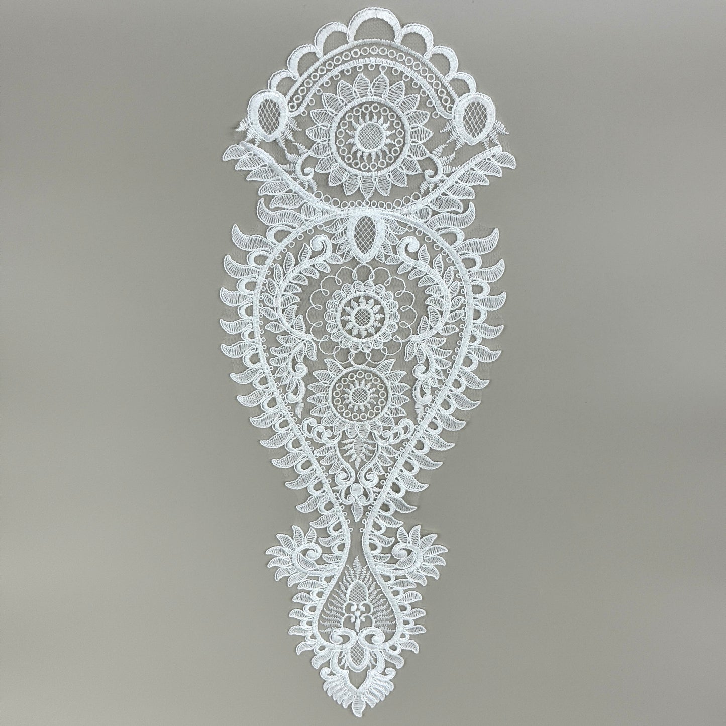 LY82263 Raised Stem Stitch Floral Appliqué | for Wedding Dress & Couture DIY | 53x20cm