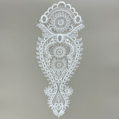 LY82263 Raised Stem Stitch Floral Appliqué | for Wedding Dress & Couture DIY | 53x20cm