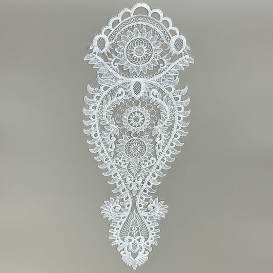 LY82263 Raised Stem Stitch Floral Appliqué | for Wedding Dress & Couture DIY | 53x20cm