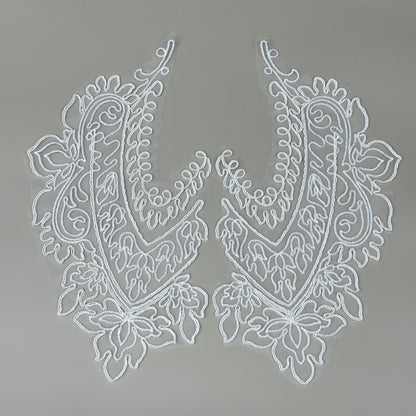 LY82450 Raised Stem Stitch Floral Appliqué | for Wedding Dress & Couture DIY | 34x21cm